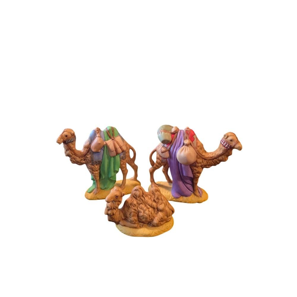 Vintage Atlantic Mold 3 Piece Camel Nativity Set Ceramic